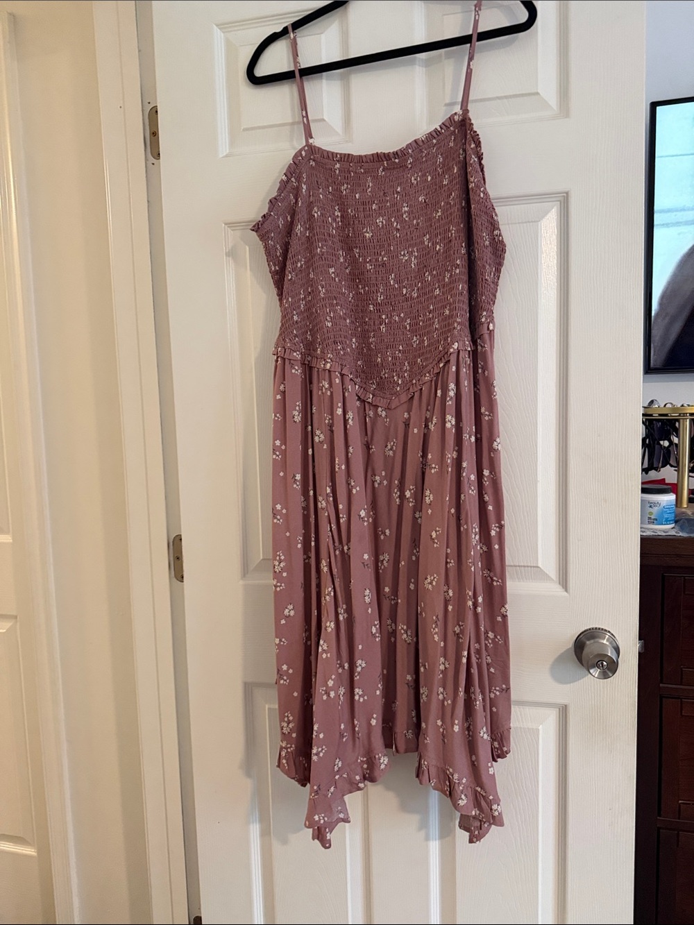 Lovesick Mauve Floral Smocked Midi Dress
